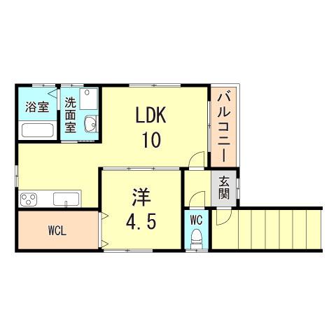メゾンすみれ(1LDK/2階)の間取り写真
