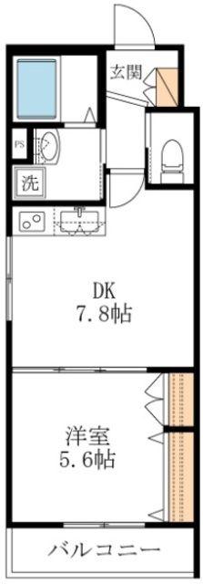 フェルメール(1DK/3階)の間取り写真