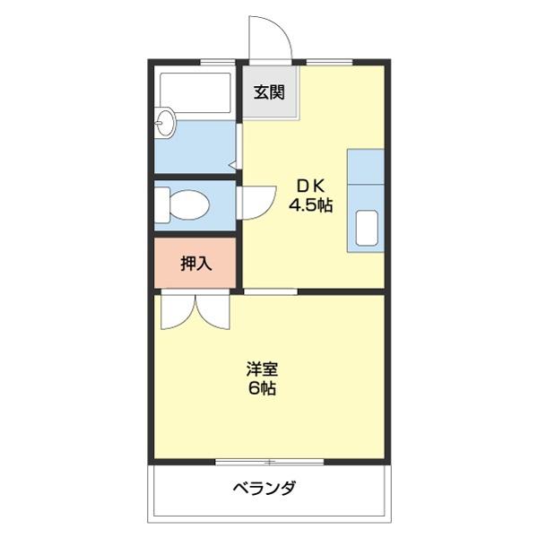 メゾン広田(1DK/1階)の間取り写真