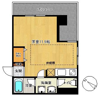 T・FORTアネックス(1DK/6階)の間取り写真