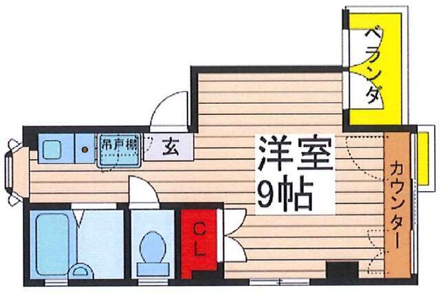 リバティー1(ワンルーム/4階)の間取り写真