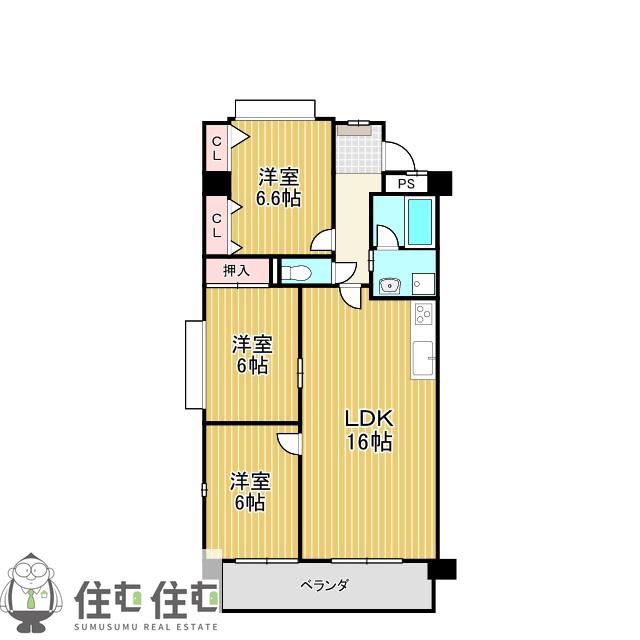 サフィニアMI(3LDK/2階)の間取り写真