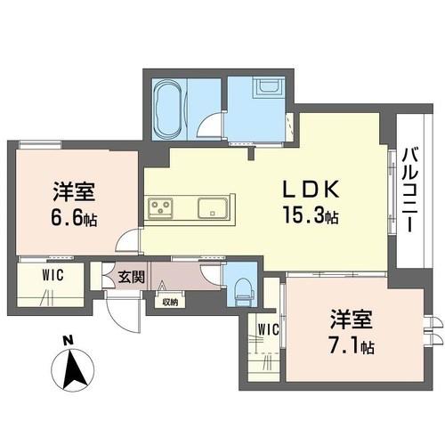 ボナアルバ(2LDK/3階)の間取り写真