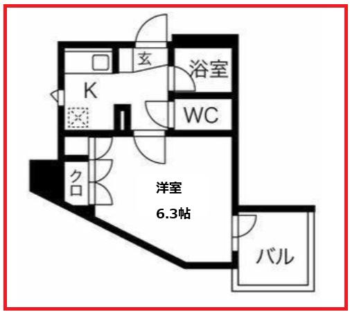 エクシム西巣鴨(1K/6階)の間取り写真