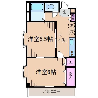 K.I.MOTOSUMIII(2K/1階)の間取り写真