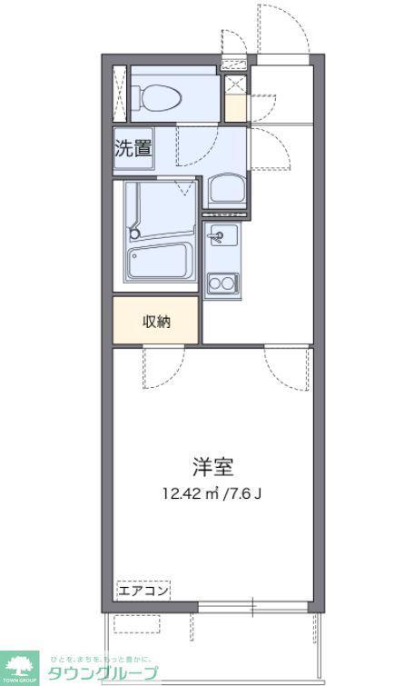 クレイノHAKODA(1K/3階)の間取り写真