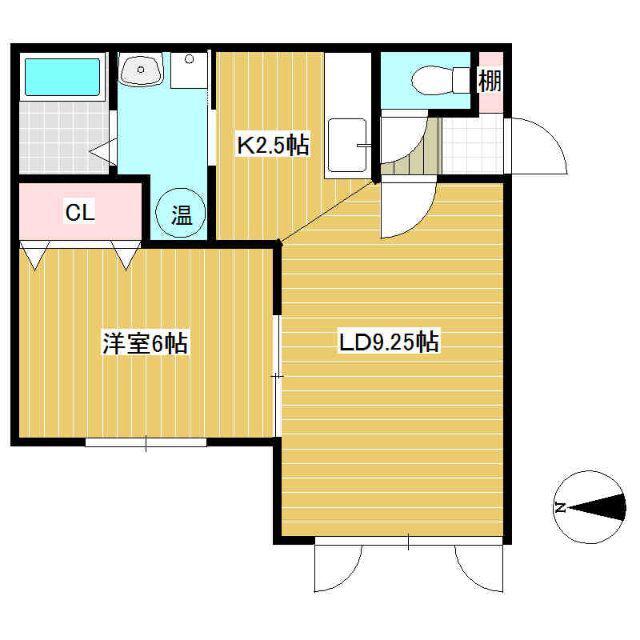 CLAIRII(1LDK/2階)の間取り写真