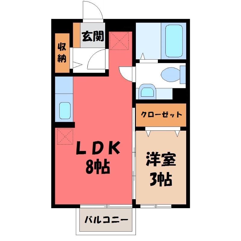 リジエールB(1LDK/1階)の間取り写真