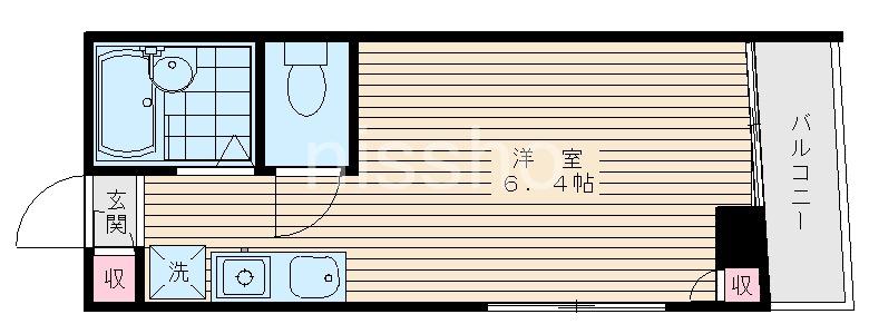 STEP1(ワンルーム/2階)の間取り写真