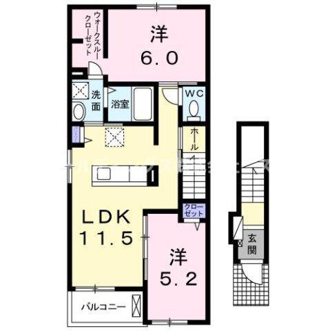 ＪＲ福知山線 石生駅 徒歩18分 2階建 築7年(2LDK/2階)の間取り写真