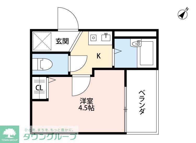グランパイン小岩(1K/3階)の間取り写真