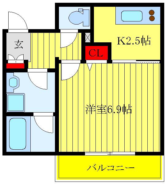 中十条スクエア(1K/1階)の間取り写真
