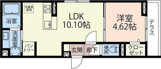 ブランベルク(1LDK/1階)の間取り写真