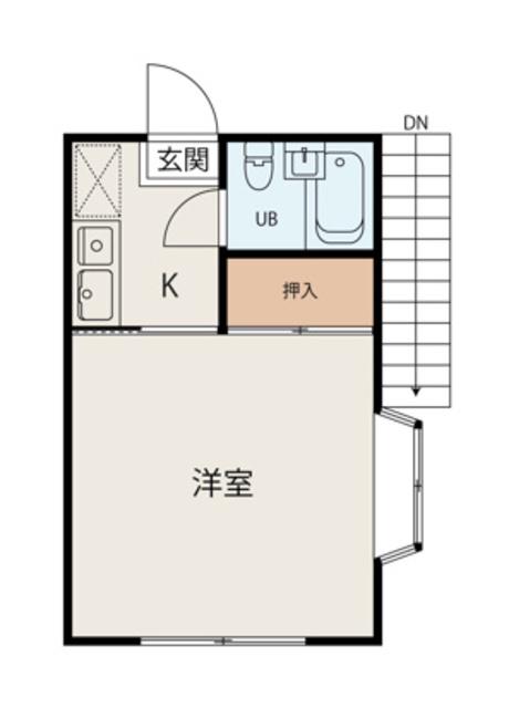タマハイツ(1K/1階)の間取り写真