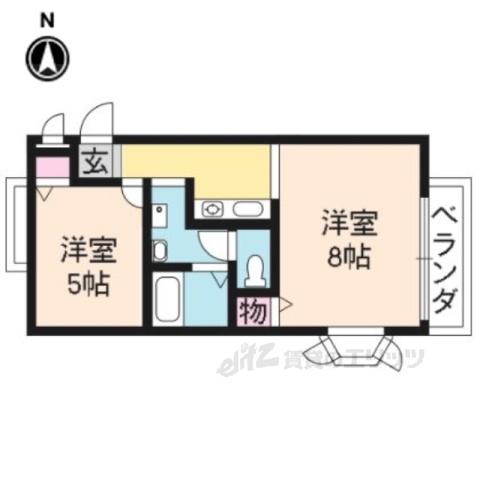 メゾン箱の井(1DK/1階)の間取り写真