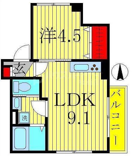 リージェント東和(1LDK/3階)の間取り写真