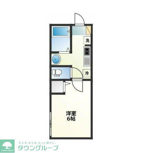 パセオグランデ誉田(1K/1階)の間取り写真