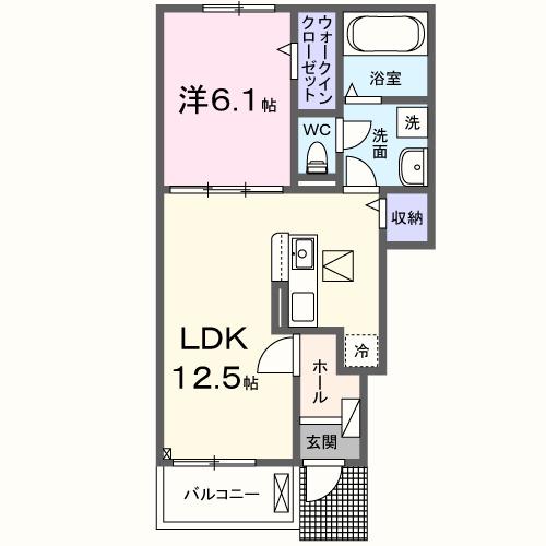 アルバ エレガンテ Ⅰ(1LDK/1階)の間取り写真