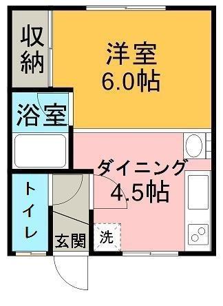 コーポサブリーナ(ワンルーム/1階)の間取り写真