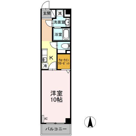グランソワール瑞穂(1K/4階)の間取り写真
