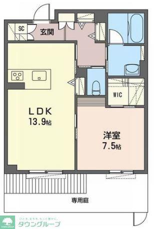 レオナ雅(1LDK/1階)の間取り写真