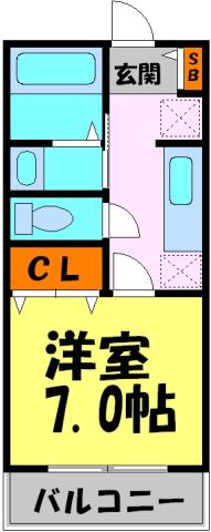 ブリーゼK(1K/2階)の間取り写真