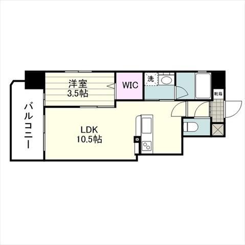 SーFORT鹿児島鴨池(1LDK/3階)の間取り写真