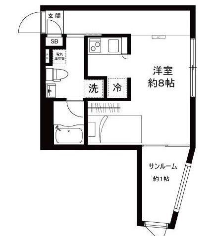 モンクレ桜新町(ワンルーム/4階)の間取り写真