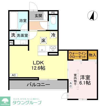 ウエストスクエア(1LDK/2階)の間取り写真