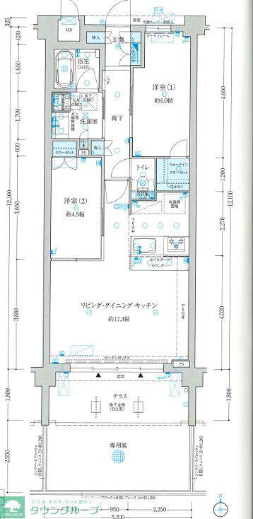 ドルチェヴィータ名古屋則武(2LDK/1階)の間取り写真