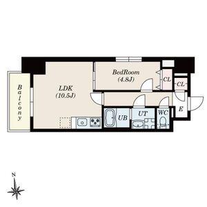 S-RESIDENCE岡崎公園AUREATE 204.2(1LDK/2階)の間取り写真
