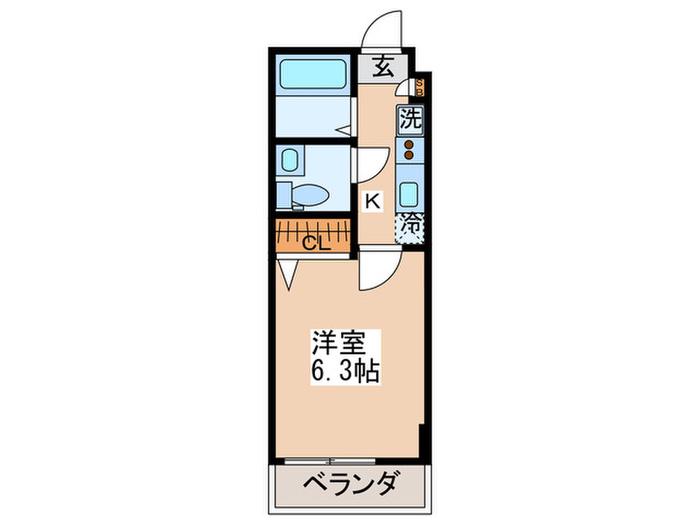 メゾンフラワー富士見ヶ丘(1K/2階)の間取り写真