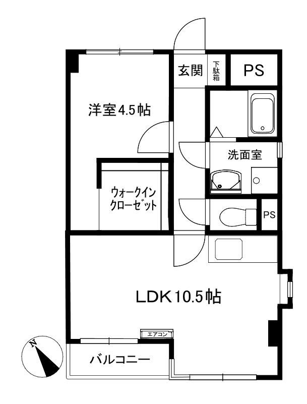 アルプハイツ梶ヶ谷(1LDK/3階)の間取り写真