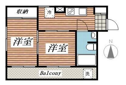 まんしょん早稲田(2K/4階)の間取り写真
