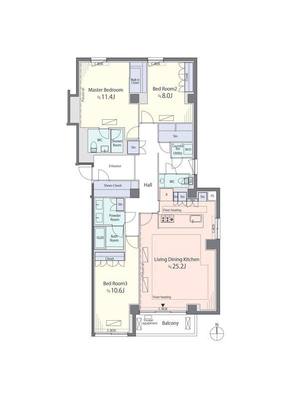 BLOOM TERRACE 目白台(3LDK/5階)の間取り写真