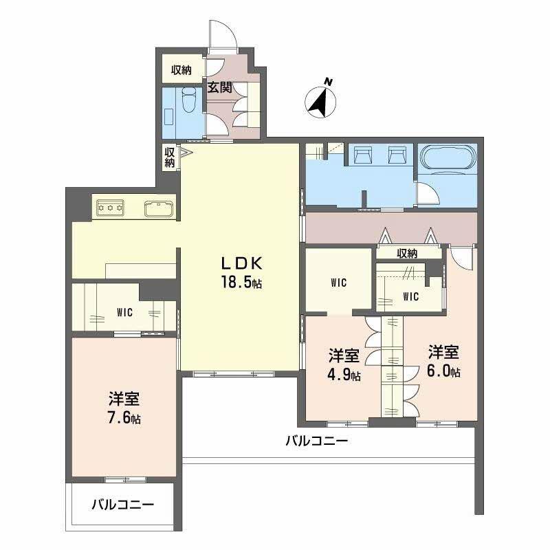 ミュリエル箕面(3LDK/2階)の間取り写真