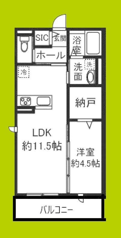 クレールメゾン城東(1LDK/2階)の間取り写真