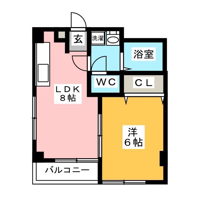 ハイツSEIZAN(1LDK/3階)の間取り写真
