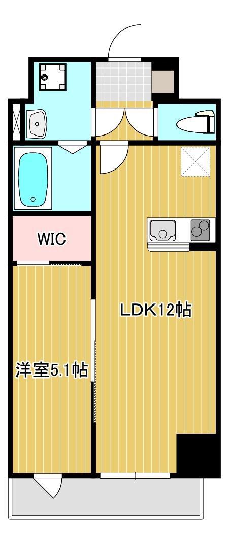TRINITY(1LDK/7階)の間取り写真