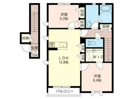 沙羅 COURT A(2LDK/2階)の間取り写真