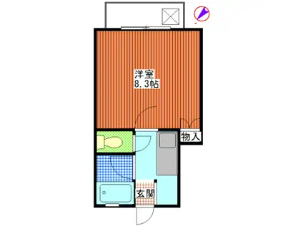 ホットハウス(1K/1階)の間取り写真