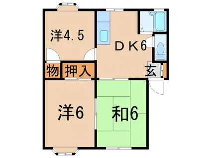 グランデュールB(3DK/1階)の間取り写真