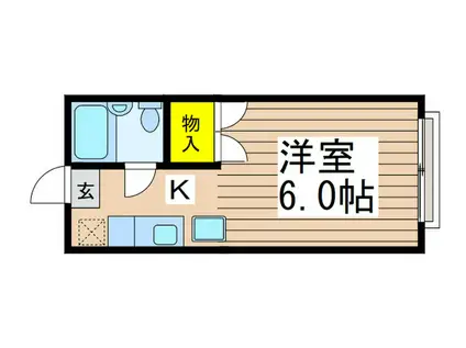 タイガーハイツC棟(1K/2階)の間取り写真