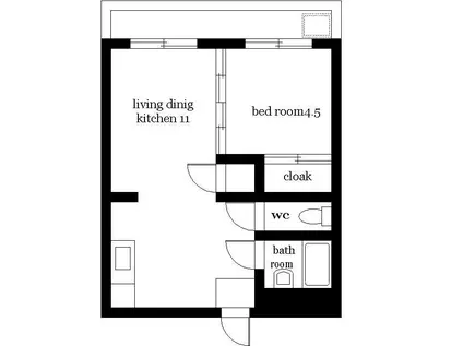 恒南コーポ(1LDK/3階)の間取り写真