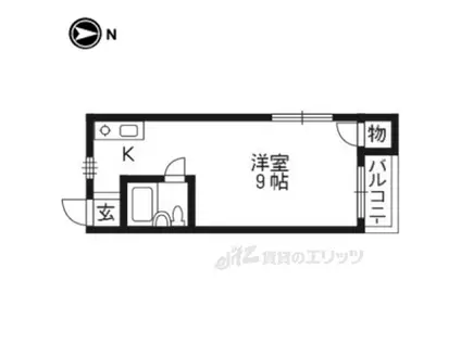 メゾンスガ・Ⅲ(ワンルーム/1階)の間取り写真