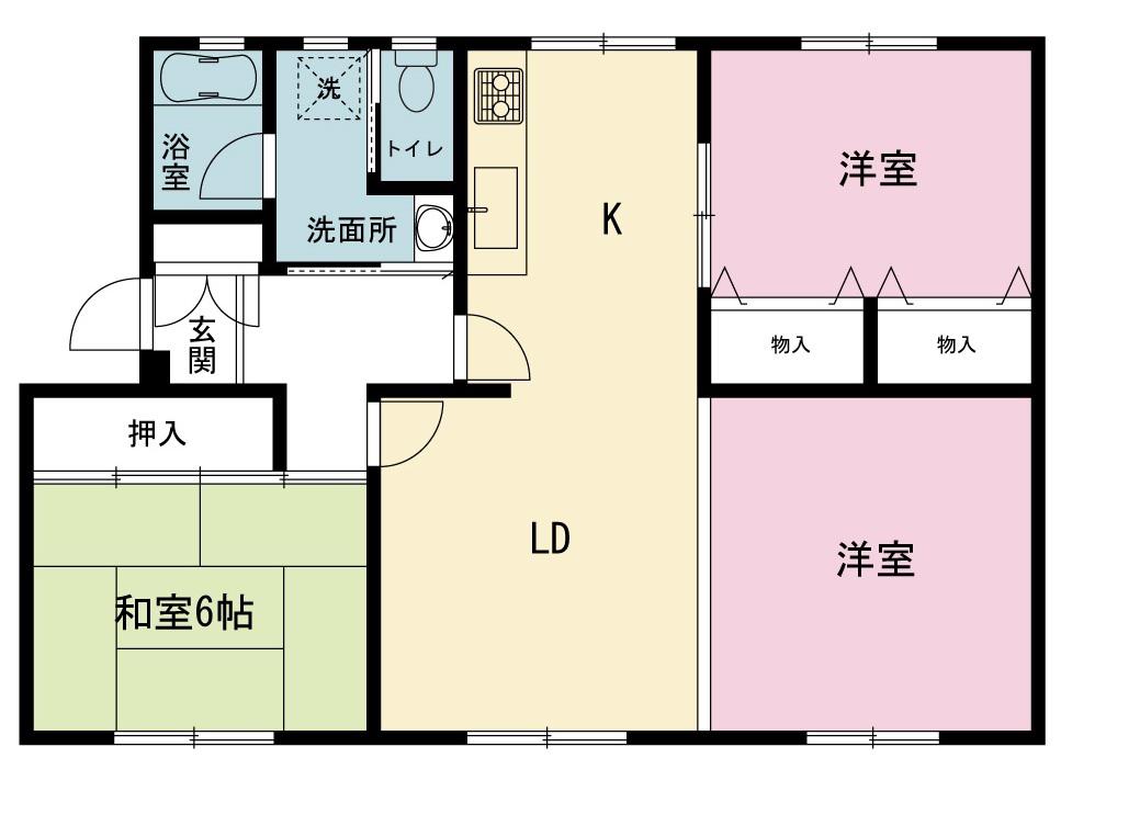 洋光台南第1団地5号棟(3LDK/1階)の間取り写真