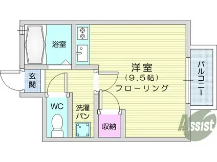 メゾン・エスポワールC(ワンルーム/2階)の間取り写真