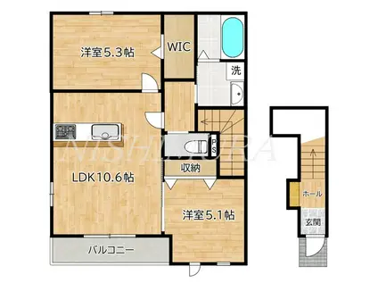 NT・ユーフォリア(2LDK/2階)の間取り写真