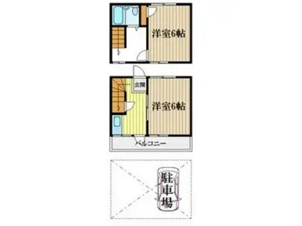 寿ハイツ(2K/1階)の間取り写真