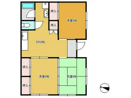 大園ハイツ(3DK/3階)の間取り写真